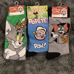 Tom and Jerry and Popeye Cartoon Socks Set